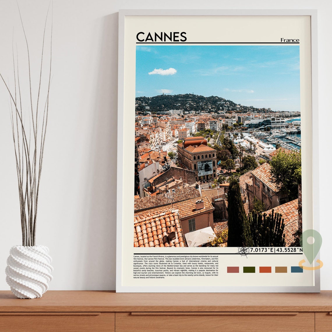 Cannes Print Cannes Poster Cannes Wall Art Cannes Travel Cannes Art Print Cannes Artwork Cannes Photo France Print French Riviera - Image 5