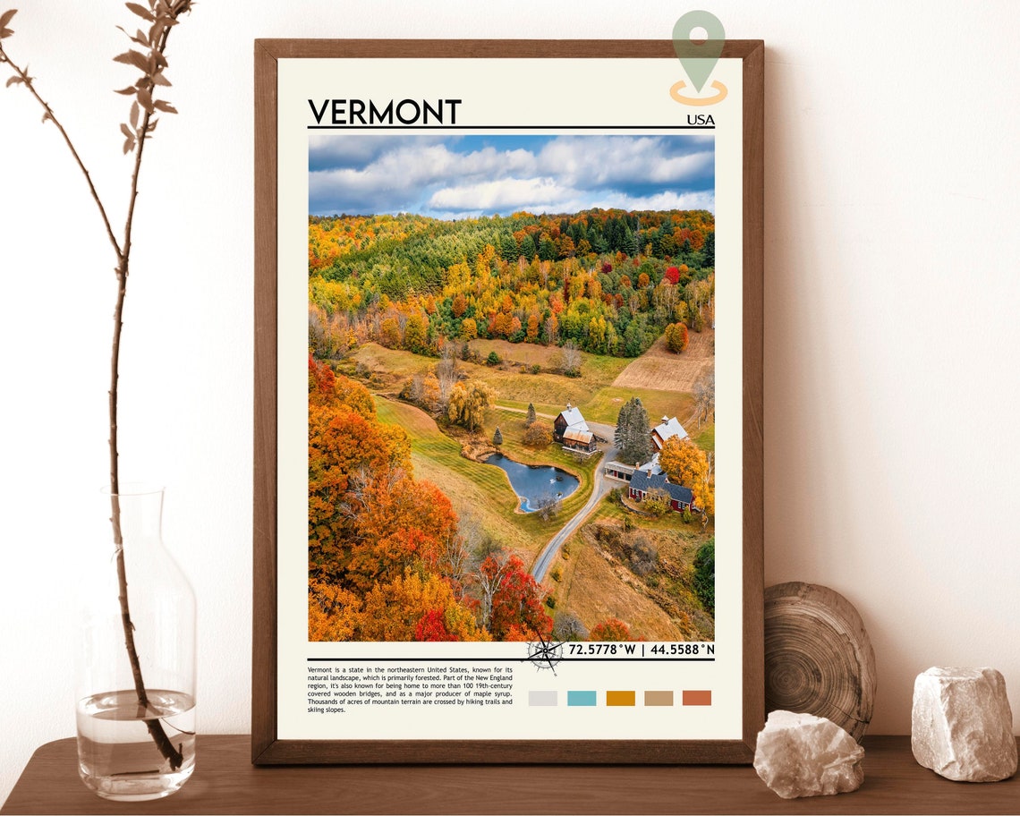 Vermont Print Vermont Art Vermont Photo Vermont Poster Print Vermont Painting Burlington Poster Vermont Art Work Vermont Gift