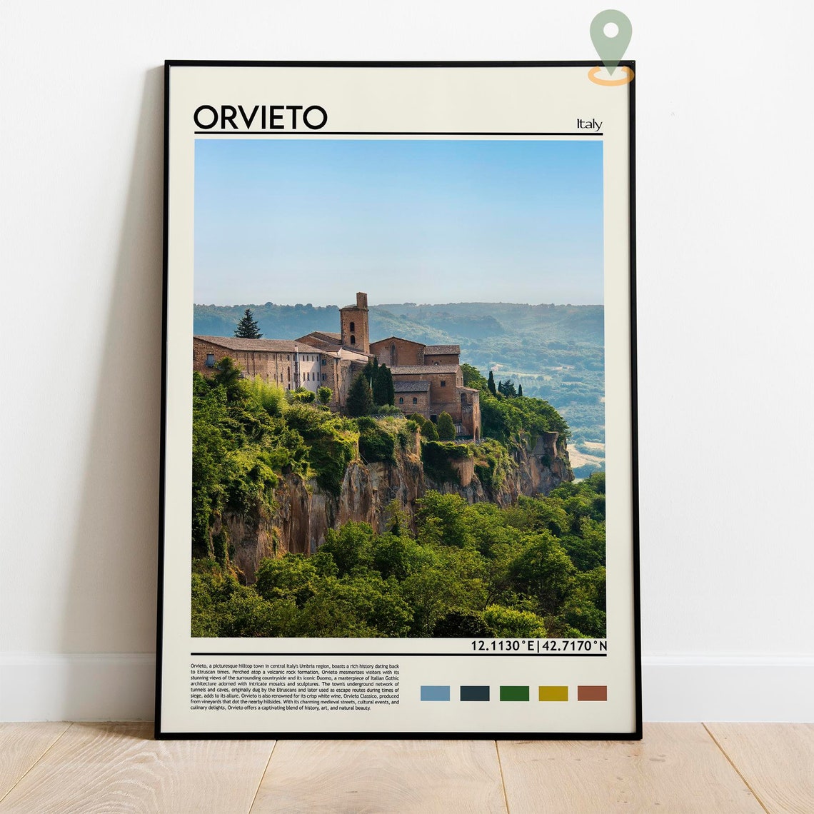 Orvieto Italy Hilltop Cliff Town Abbey Umbria Countryside Poster - Image 5