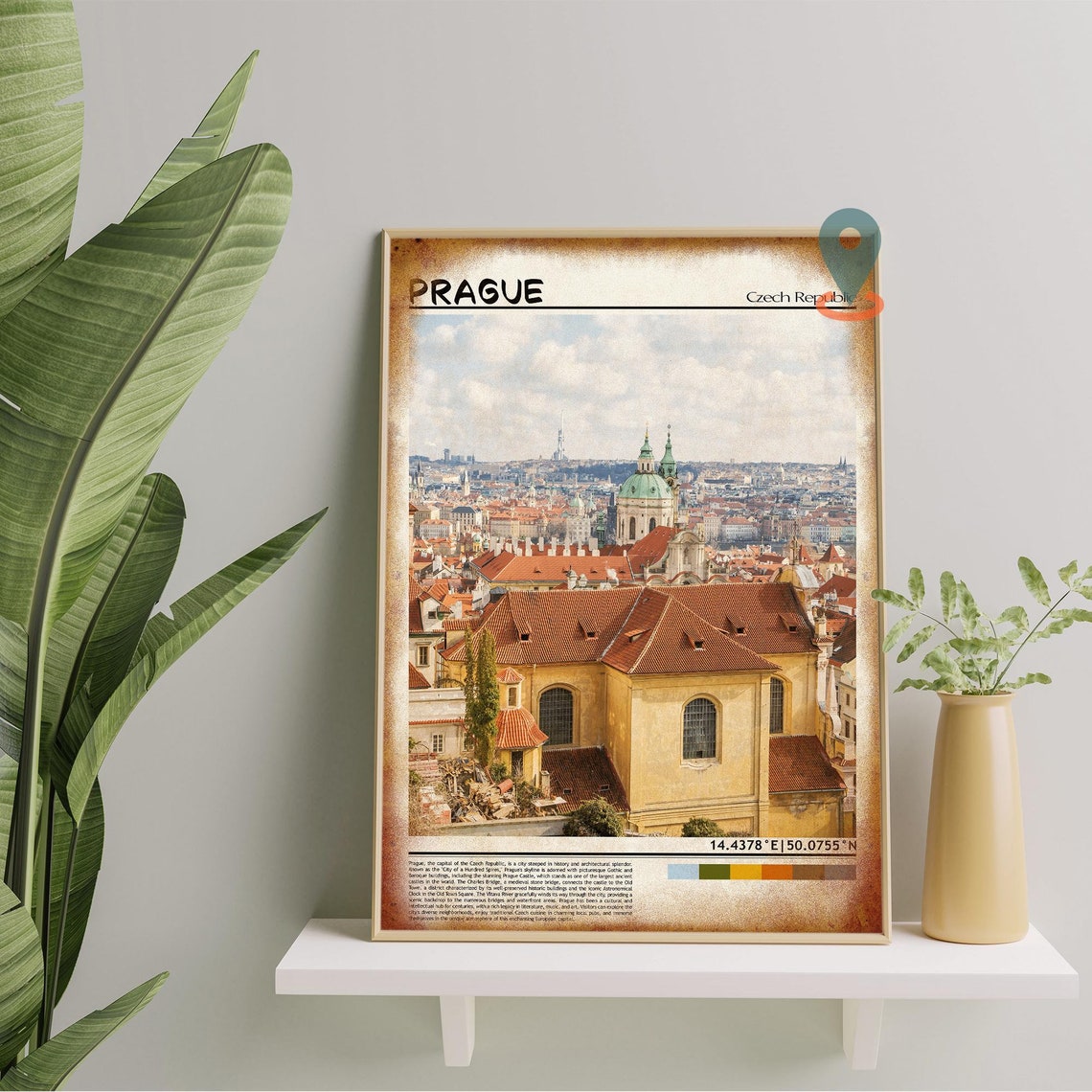 Prague Czech Republic Old Town Red Rooftops Baroque Spires Poster - Image 5