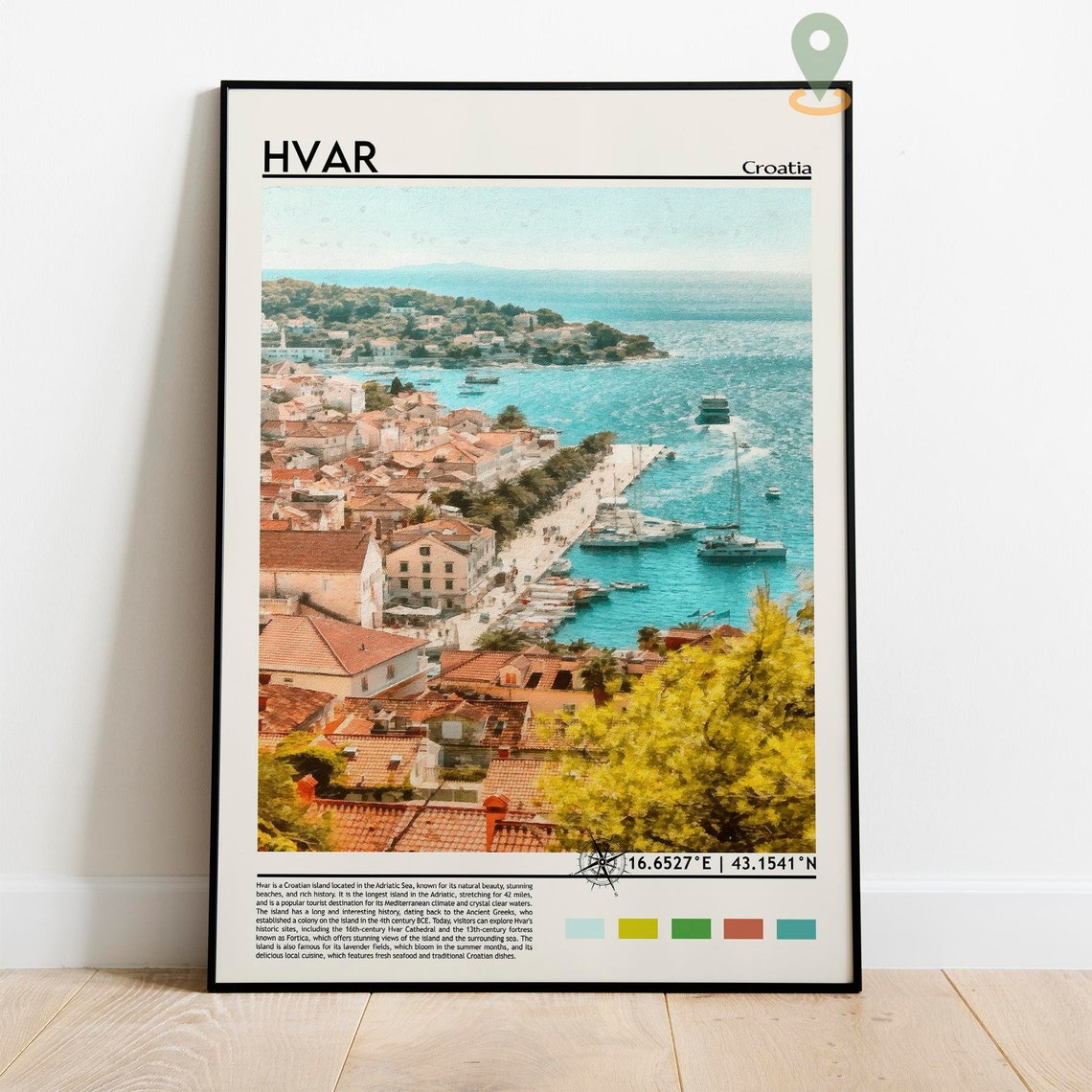 Hvar Croatia Island Harbor Minimalist Travel Wall Decor Poster - Image 5