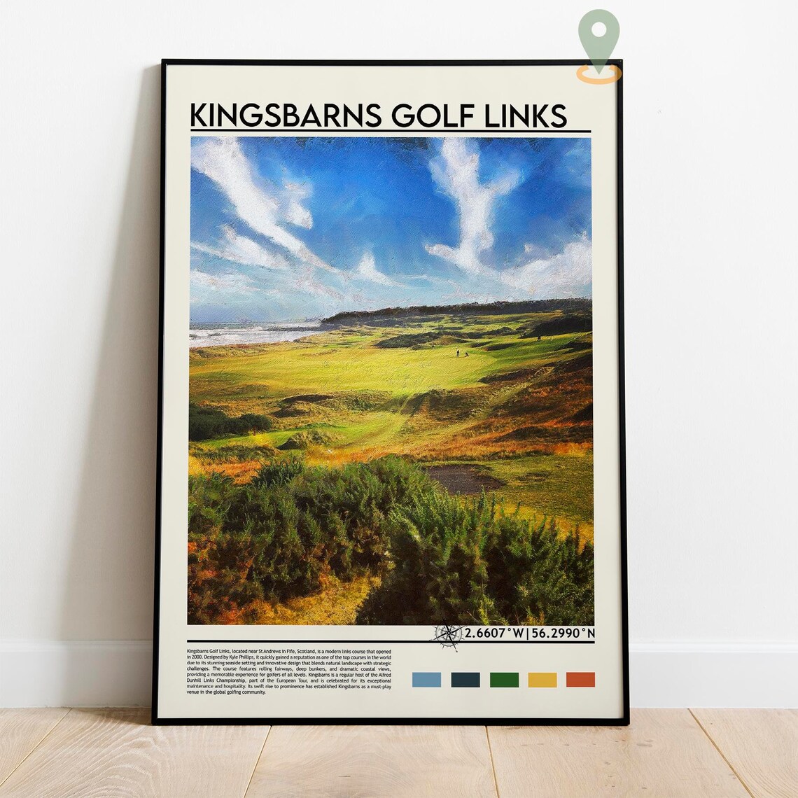 Kingsbarns Golf Links Scotland Coastal Course Fairway Travel Print - Image 5