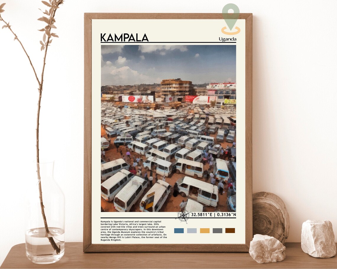 Kampala Uganda Bustling Taxi Park City Life Africa Travel Poster