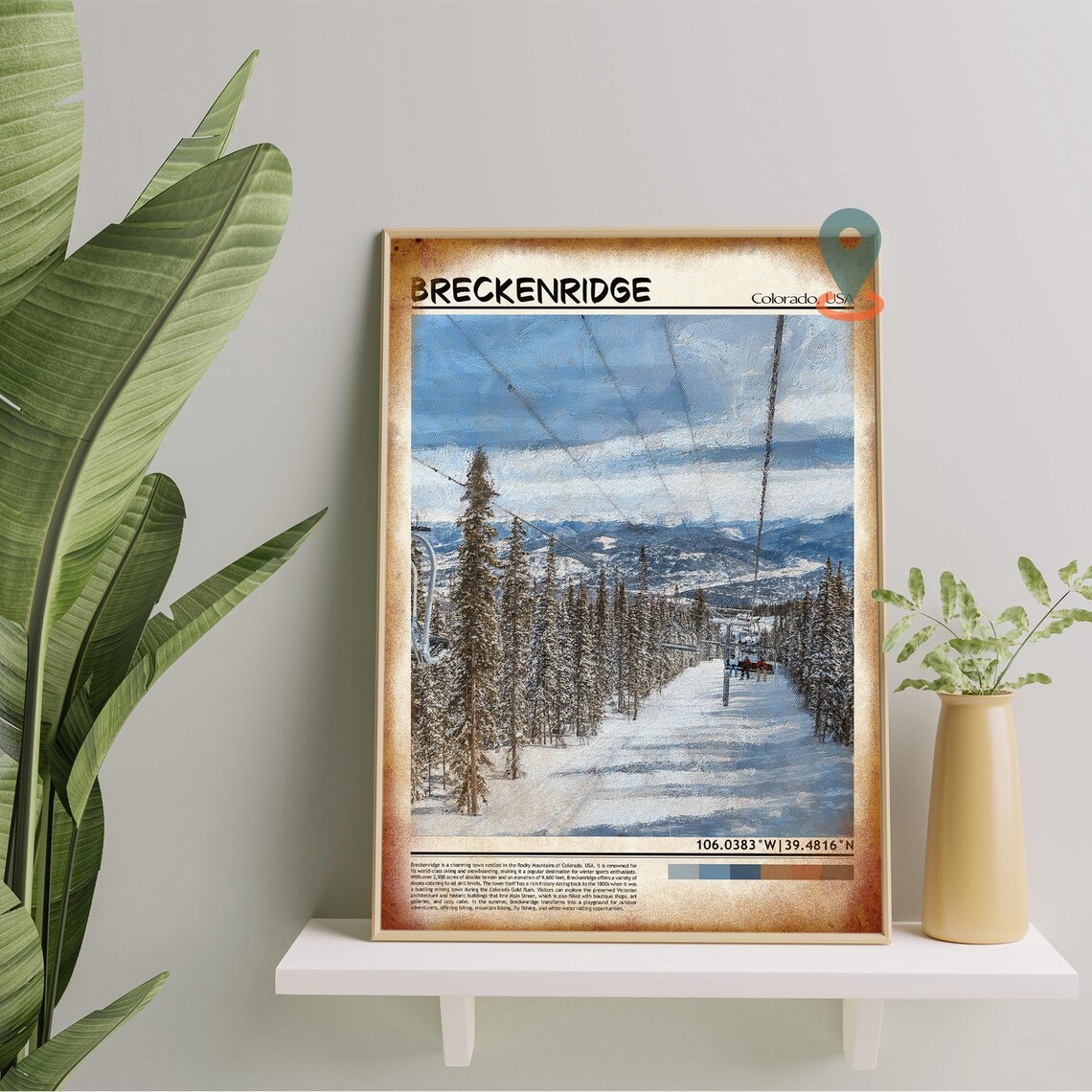 Breckenridge Colorado Ski Lift Snowy Slope View Winter Poster - Image 5