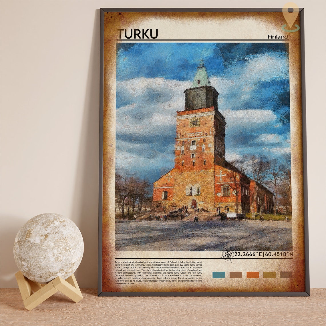 Turku Finland Cathedral Medieval Old Town Painting Art Poster - Image 4