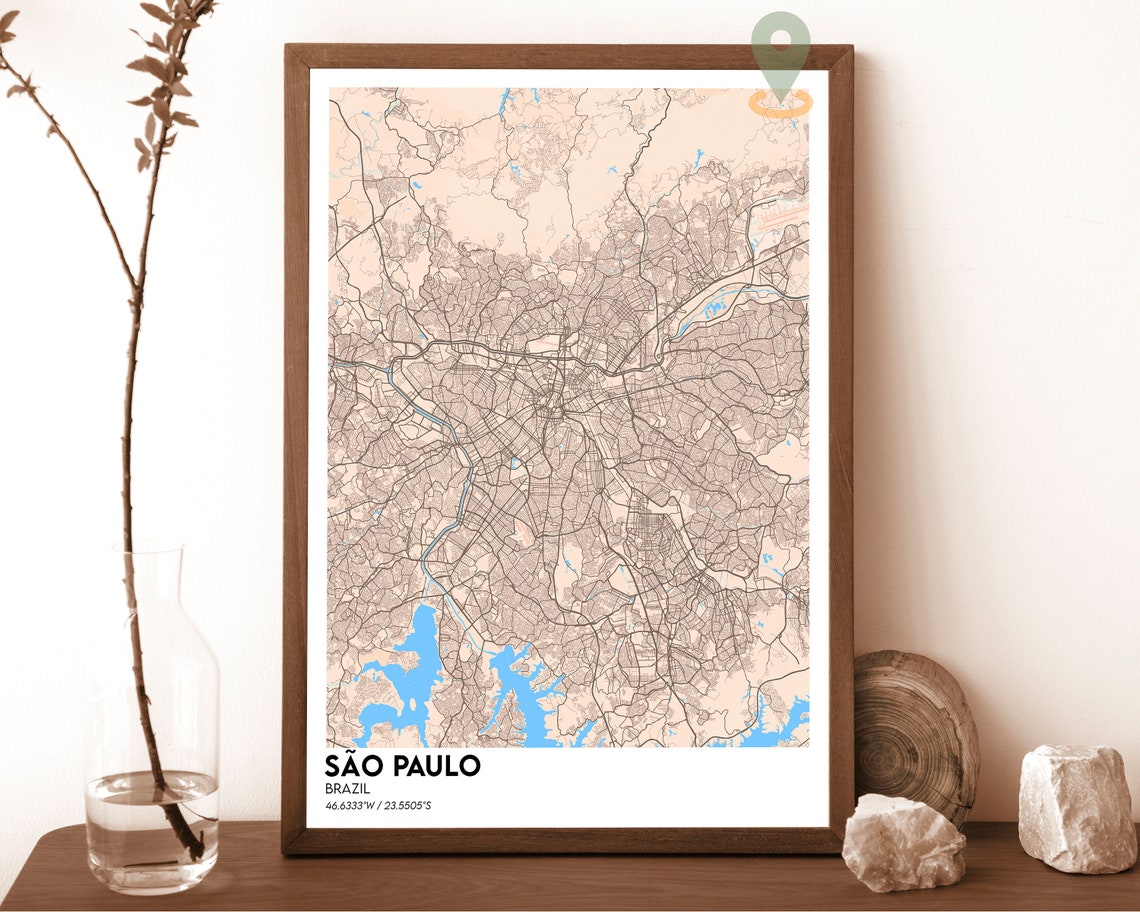 Sao Paulo Map Sao Paulo Map Print Sao Paulo City Map Sao Paulo Wall Art Sao Paulo Poster Sao Paulo City Photo Sao Paulo Brazil Poster - Image 5