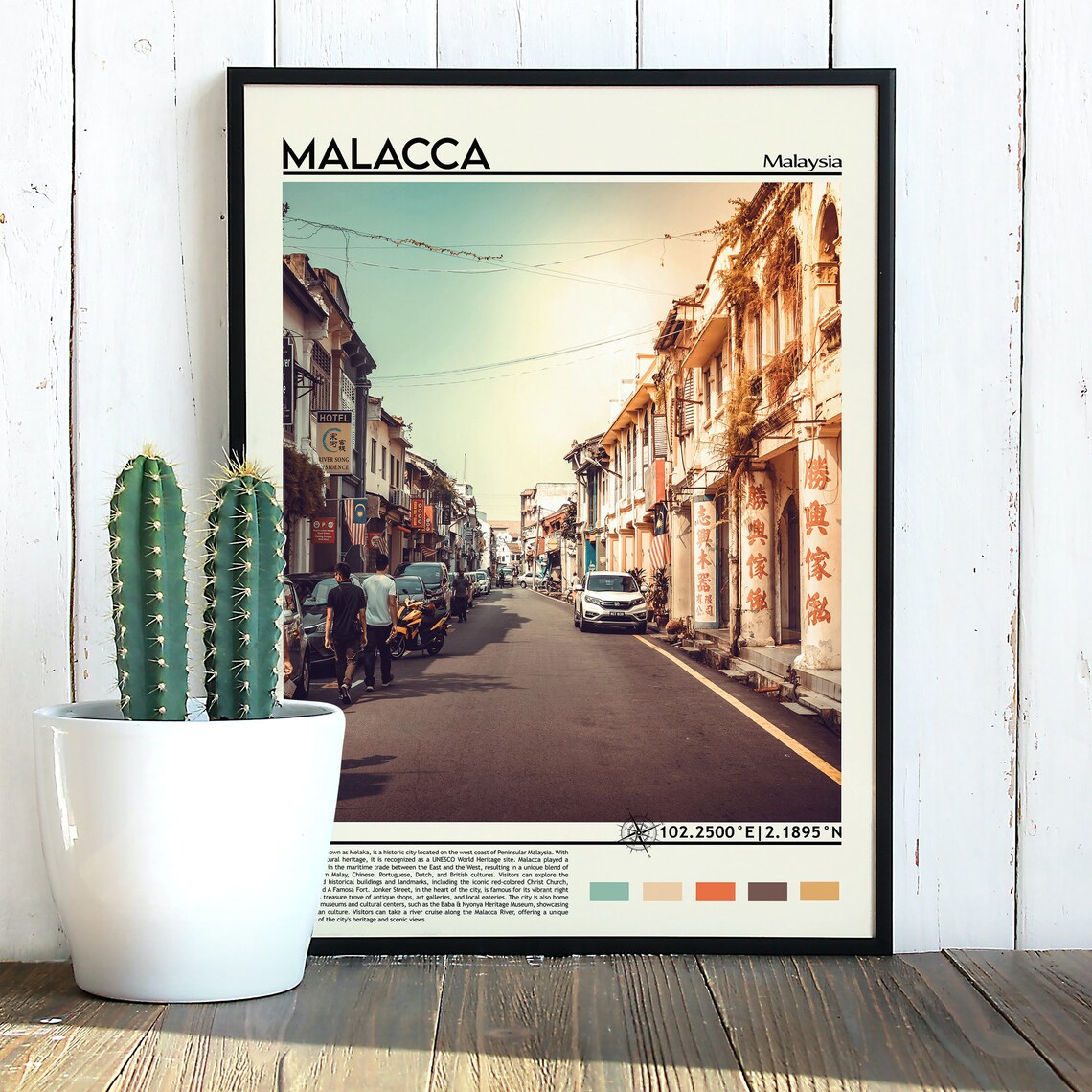 Malacca Malaysia Historic Jonker Street Shophouses Travel Poster - Image 5