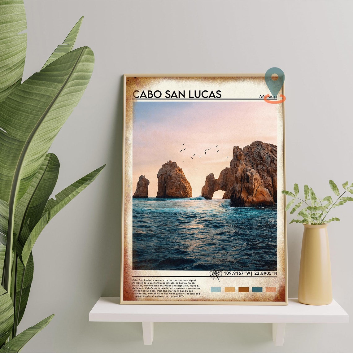 Cabo San Lucas Mexico El Arco Natural Arch Sunset Travel Poster - Image 3