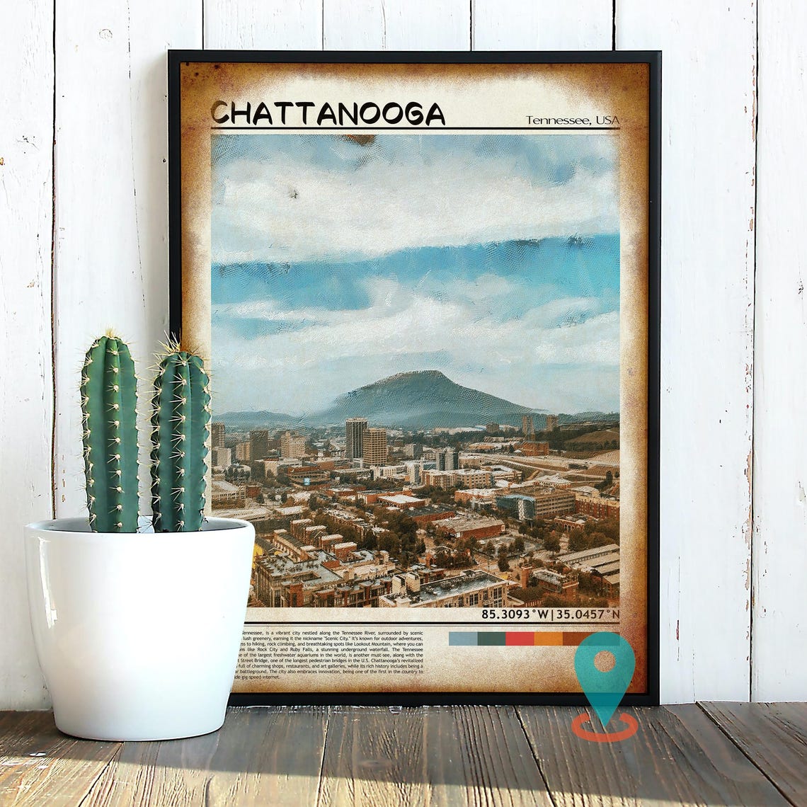 Chattanooga Tennessee Lookout Mountain River City Travel Poster - Image 5