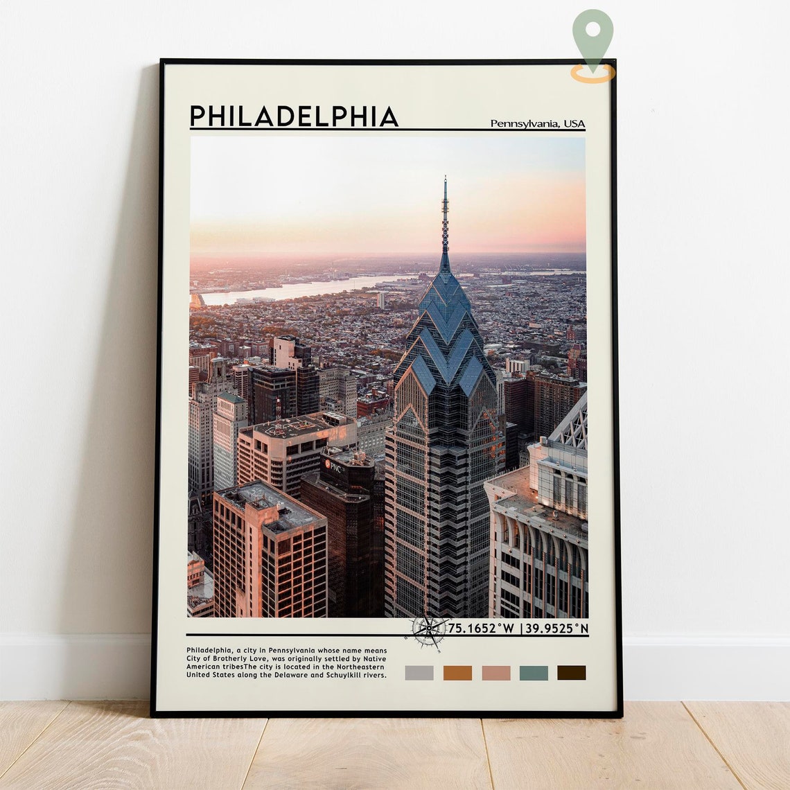 Philadelphia Travel Poster Philadelphia Print Philadelphia Wall Art Philadelphia Vintage Poster Philadelphia Photo Pennsylvania Print - Image 2