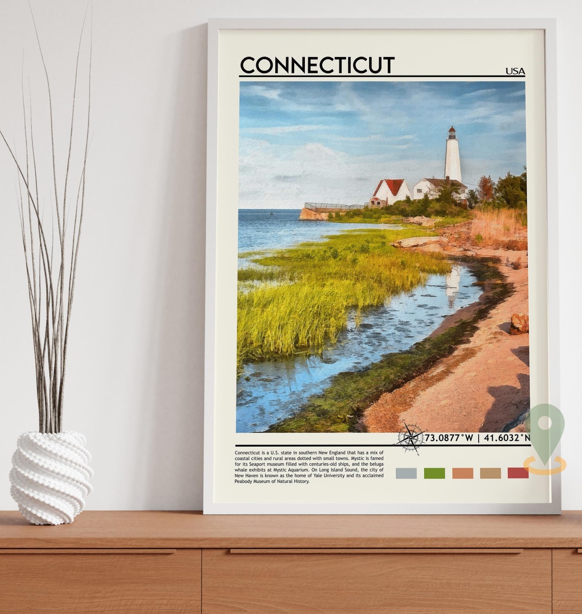 Connecticut Print Connecticut Art Poster Connecticut Photo Connecticut Poster Print Connecticut Painting Bridgeport Poster Bridgeport - Image 5