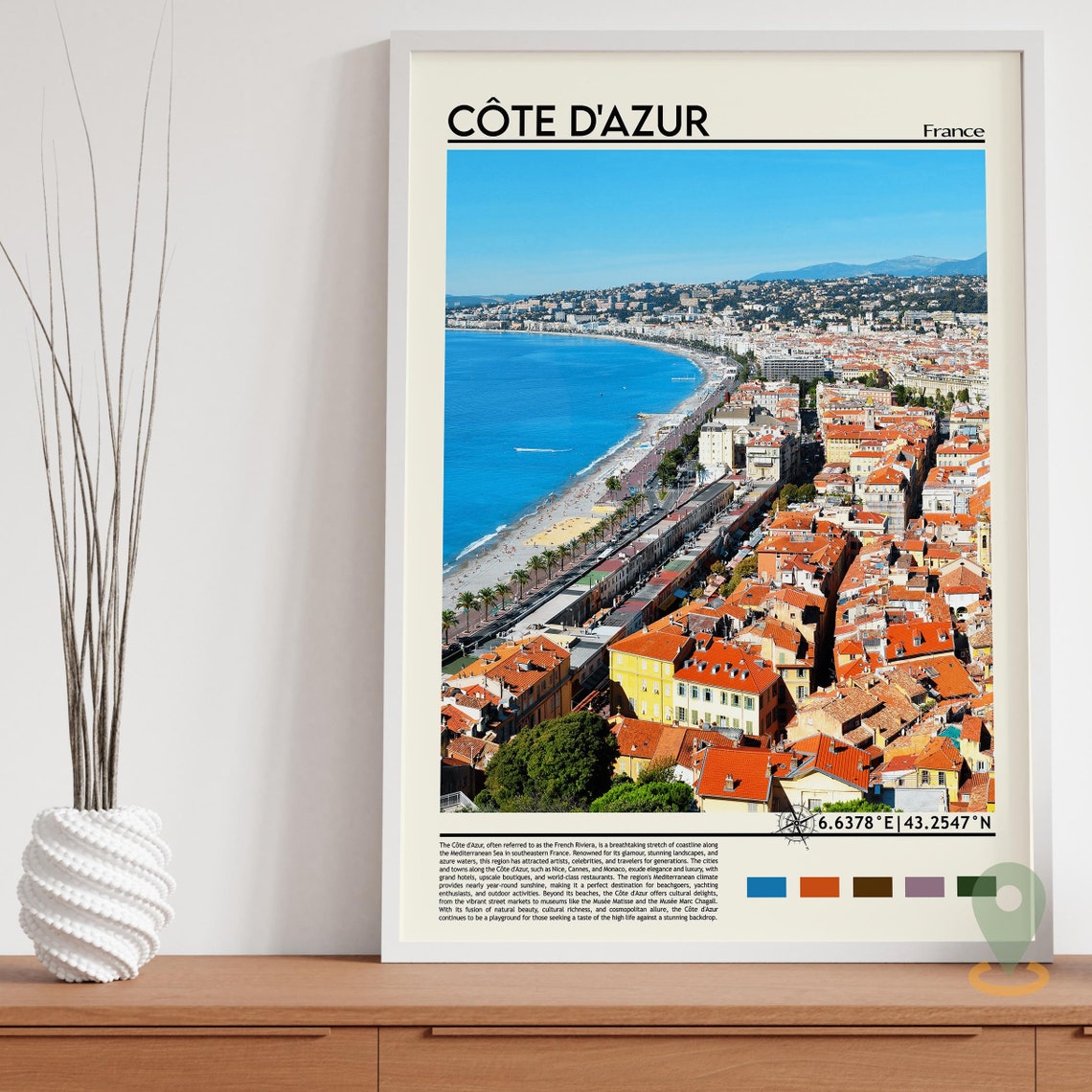 Cote Dazur Print Cote Dazur Poster Cote Dazur Wall Art Cote Dazur Travel Print Cote Dazur Art Print French Riviera Travel Poster - Image 5