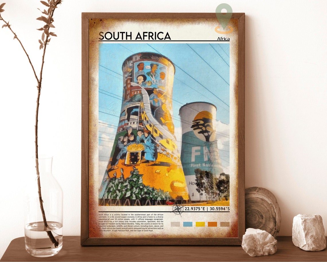 South Africa Print South Africa Poster South Africa Wall Art South Africa Travel South Africa Art Print South Africa Artwork Jozi Art - Image 6