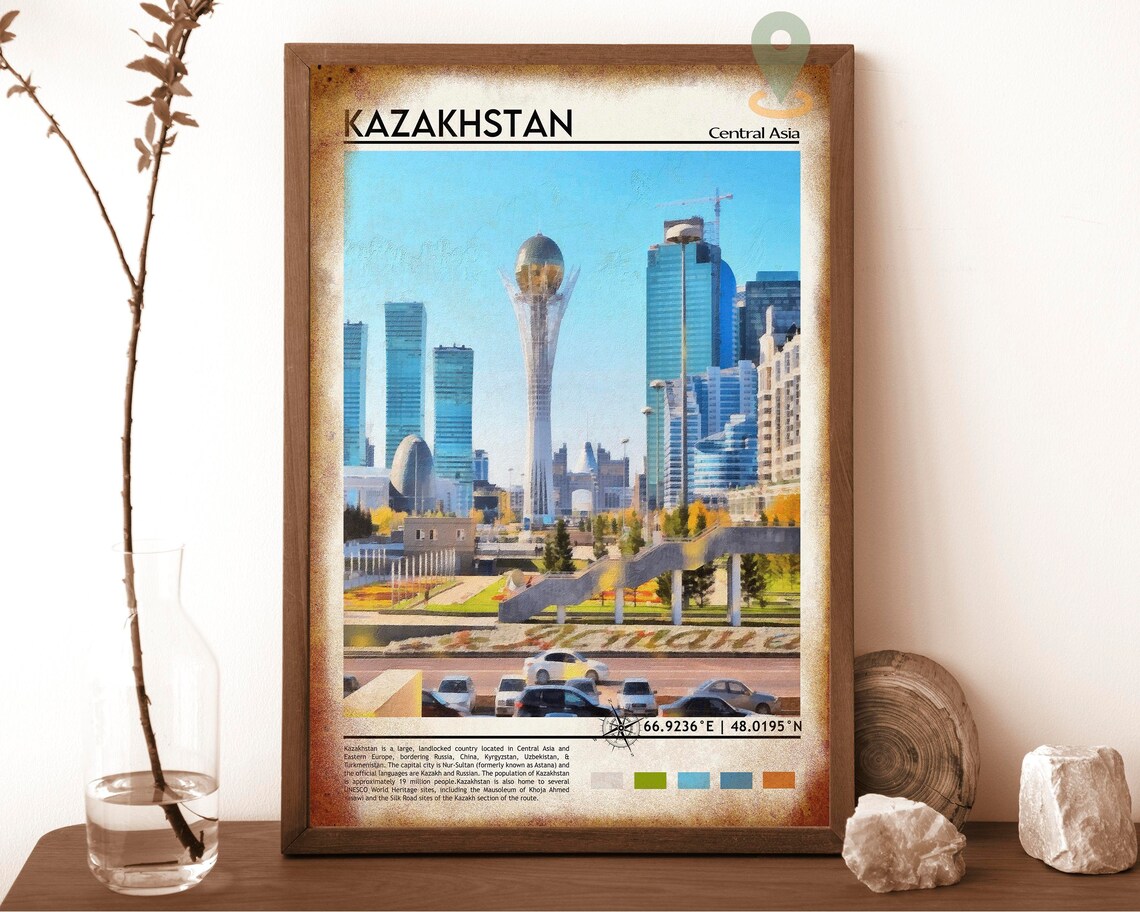 Kazakhstan Central Asia Astana Skyline Bayterek Tower Poster - Image 6