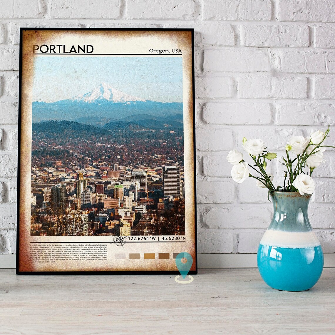 Portland Oregon USA Mount Hood Skyline Cityscape Photo Poster - Image 4
