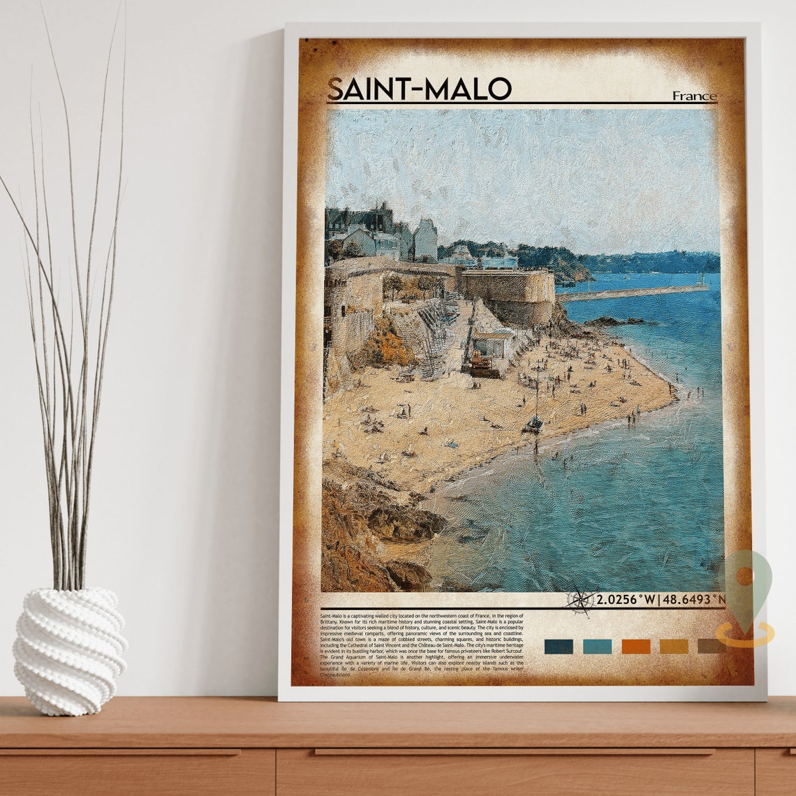 Saint Malo Print Saint Malo Poster Saint Malo Wall Art Saint Malo Travel Print Saint Malo Art Print Saint Malo Artwork Brittany Print - Image 4
