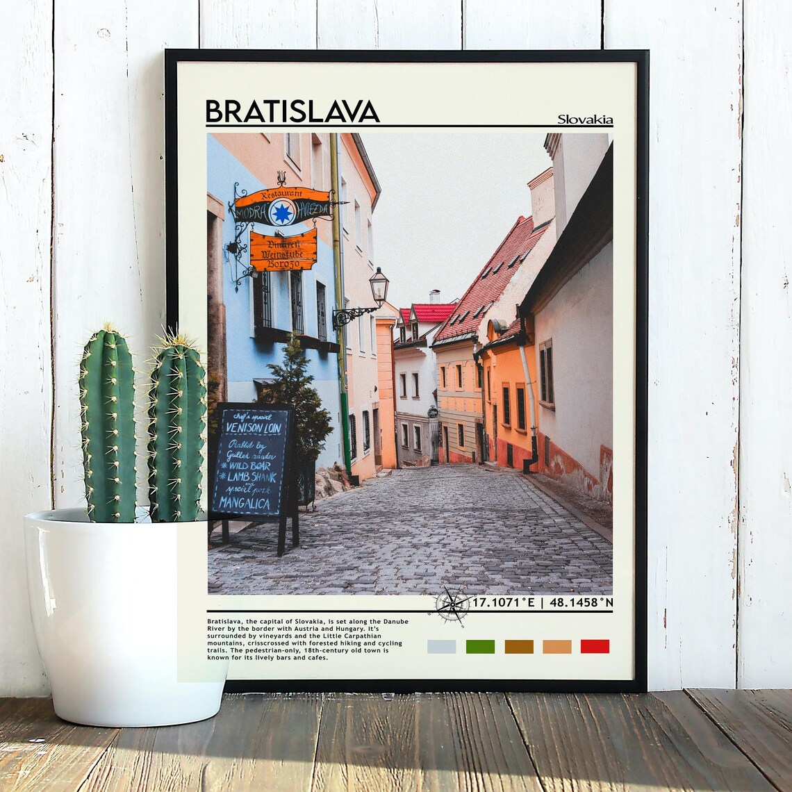 Bratislava Slovakia Old Town Cobblestone Street Travel Poster - Image 5