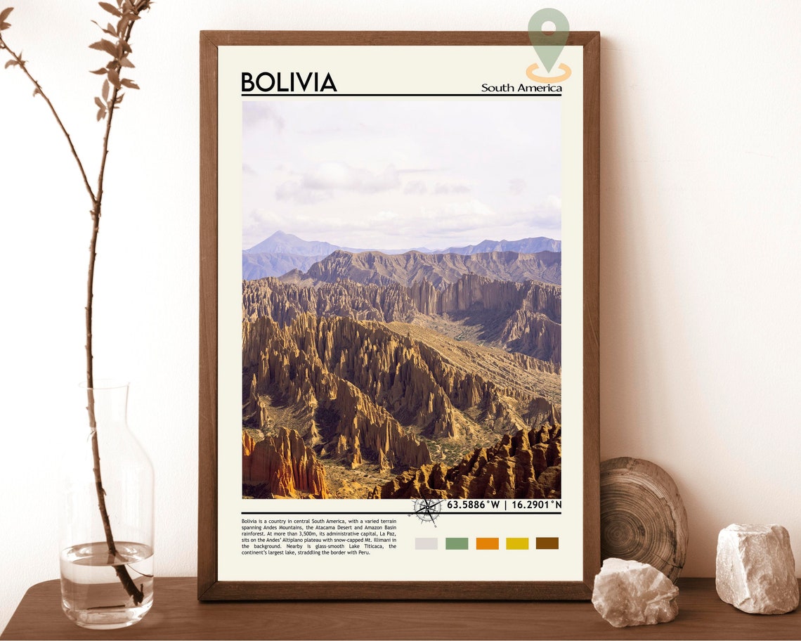 Bolivia Print Bolivia Art Bolivia Poster Bolivia Photo Bolivia Poster Print Bolivia Painting La Paz Poster Bolivia Artwork La Paz