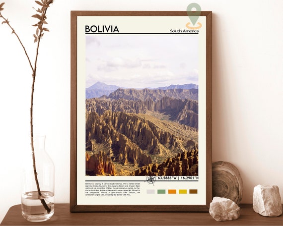 Bolivia Print Bolivia Art Bolivia Poster Bolivia Photo Bolivia Poster Print Bolivia Painting La Paz Poster Bolivia Artwork La Paz