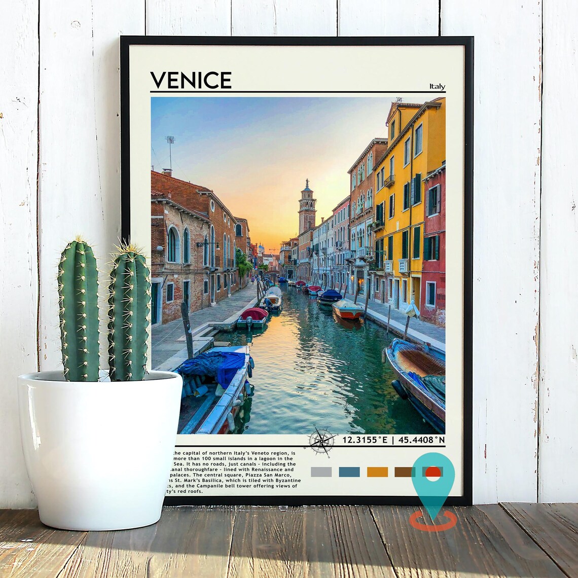 Venice Italy Sunset Canal Boats Photo Travel Poster Home Decor Art - Image 4