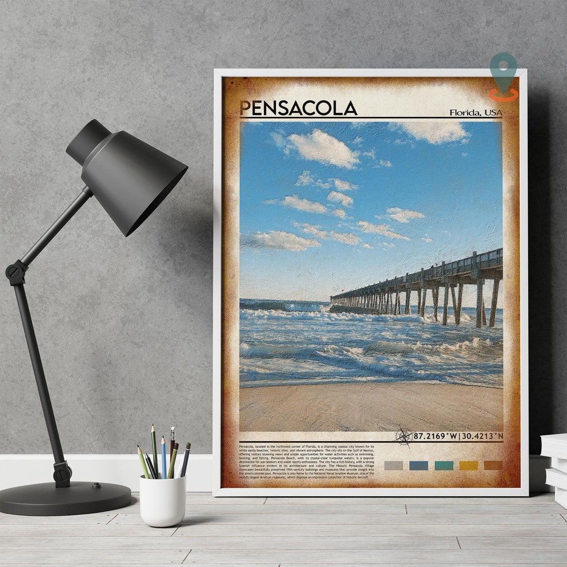 Pensacola Print Pensacola Poster Pensacola Wall Art Pensacola Travel Pensacola Art Print Pensacola Artwork Pensacola Photo Florida - Image 4