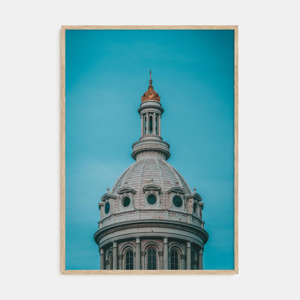 Historic City Hall Dome Against Teal Sky Landmark Photo Poster
