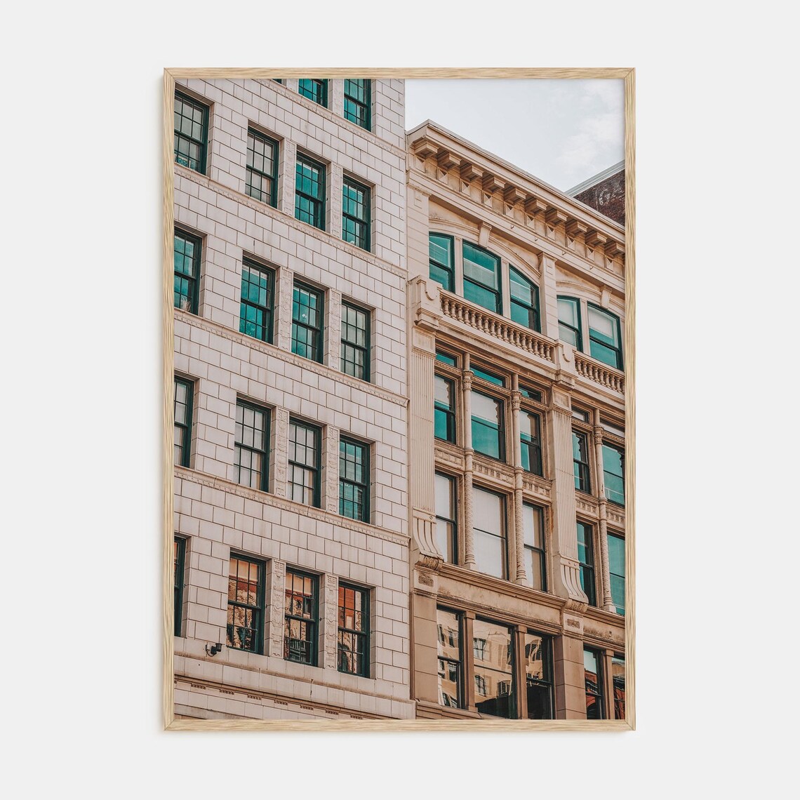 Historic Stone Building Facades in Daylight Color Photo Poster