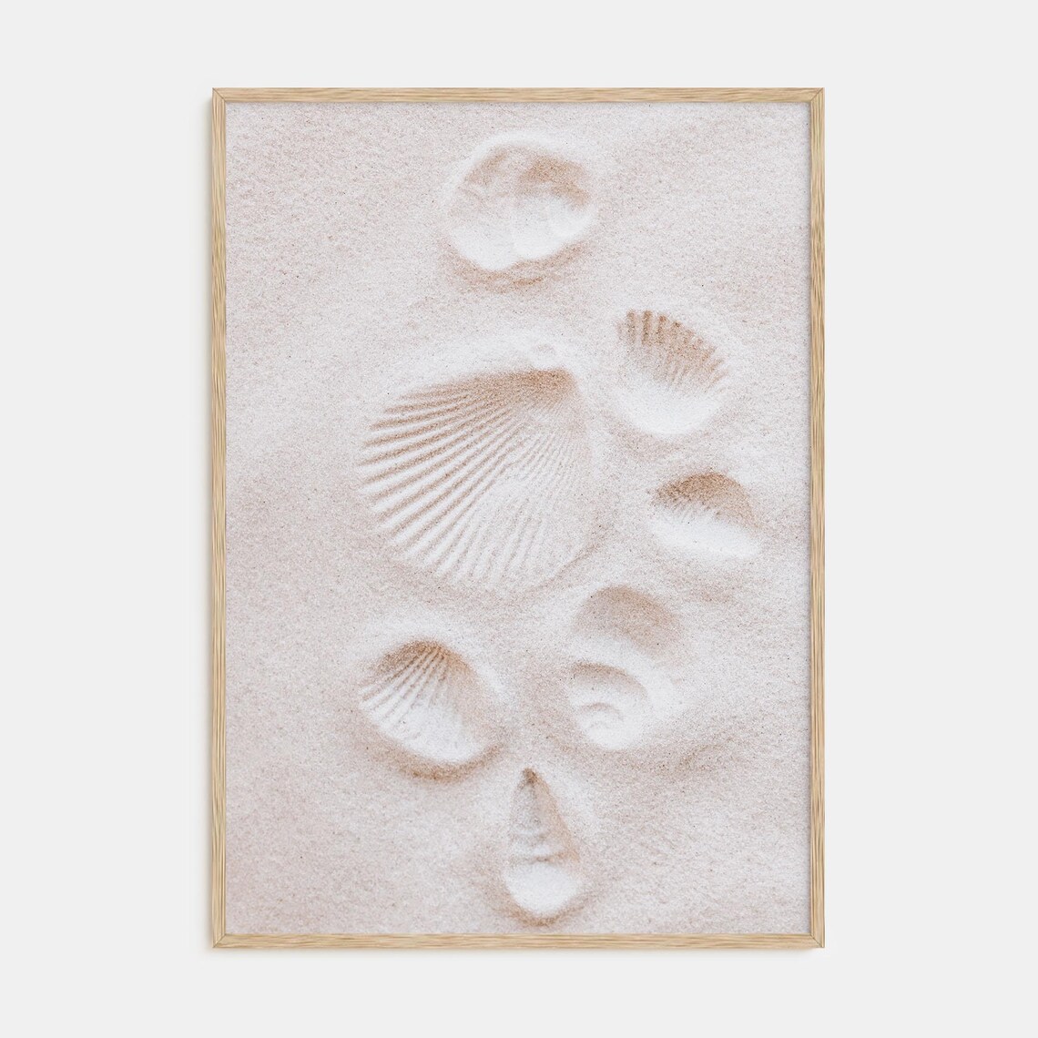 Sand With Seashell Footprints, Coastal Art Print