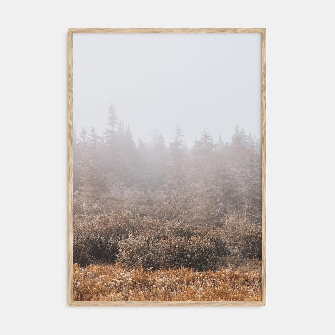 Fine Art Foggy Forest Print Nature Photography Poster Wall Art Decor Serene Landscape Home Office Decoration