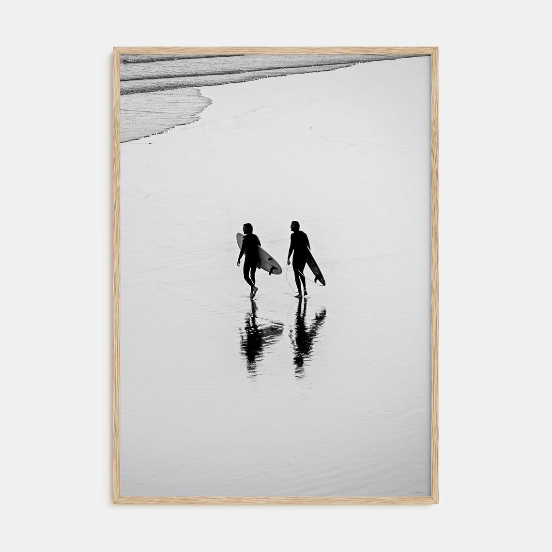 Fine Art Surfer Print Black White Photography Poster Vintage Wall Art Decor For Beach Lovers