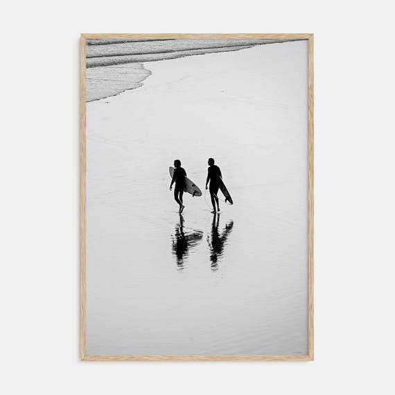 Fine Art Surfer Print Black White Photography Poster Vintage Wall Art Decor For Beach Lovers