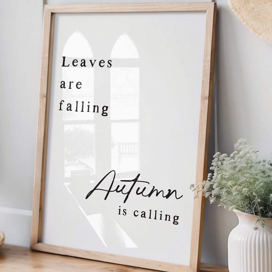 Leaves Are Falling Autumn Is Calling Minimalist Fall Poster Wall Decor