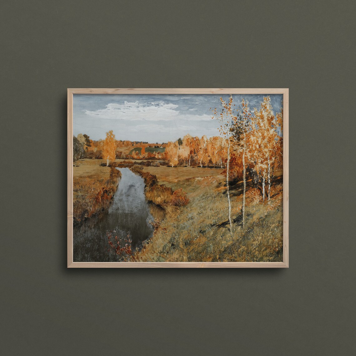 Autumn Riverside Vintage Moody Autumn Art Print - Image 3