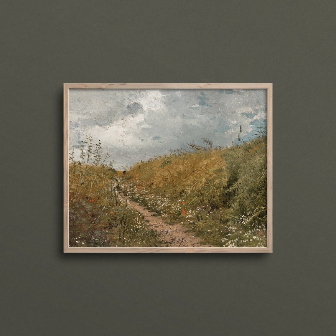 Hillside Path Vintage Autumn Prints French Country Painting Landscape Art Prints Grassy Hills Painting French Painting L72 - Image 3