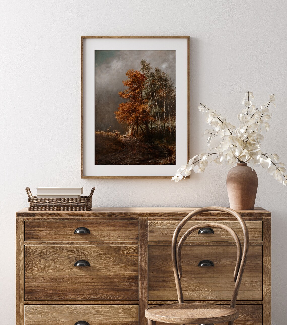 Autumn Trees Vintage Oil Painting Art Print - Image 3
