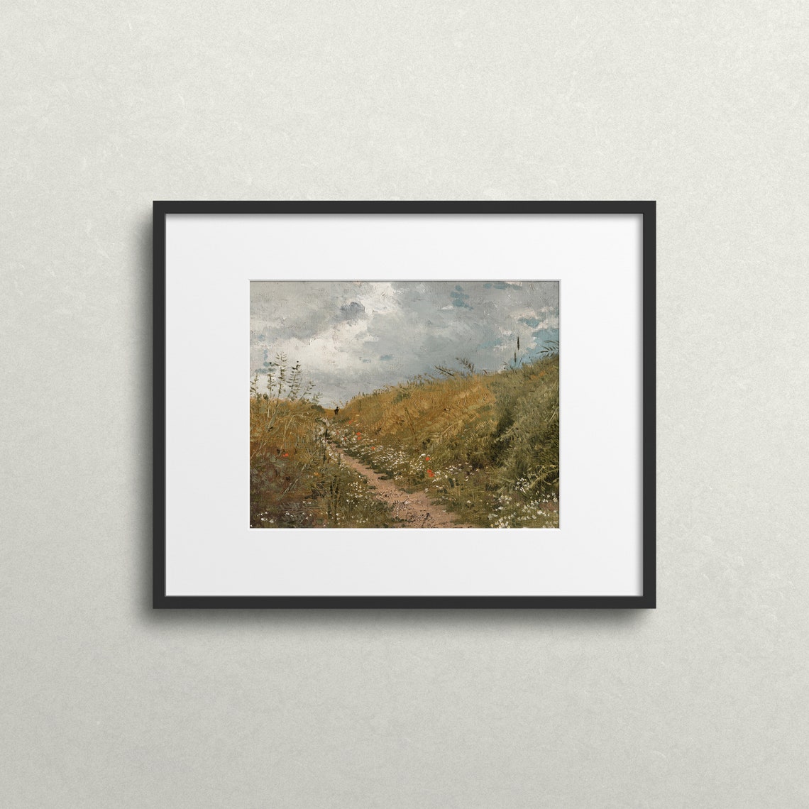 Hillside Path Vintage Autumn Prints French Country Painting Landscape Art Prints Grassy Hills Painting French Painting L72 - Image 2