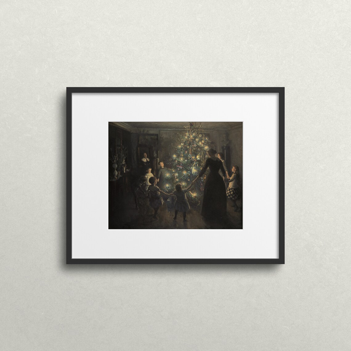 O Holy Night Christmas Tree Vintage Art Print - Image 2