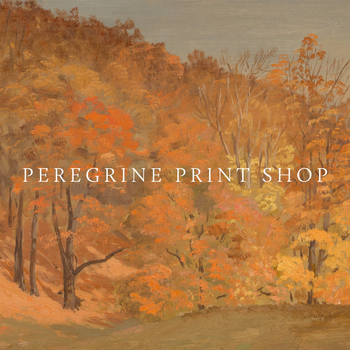 Autumn Forest Hillside Fall Foliage Warm Tones Vintage Art Print - Image 3