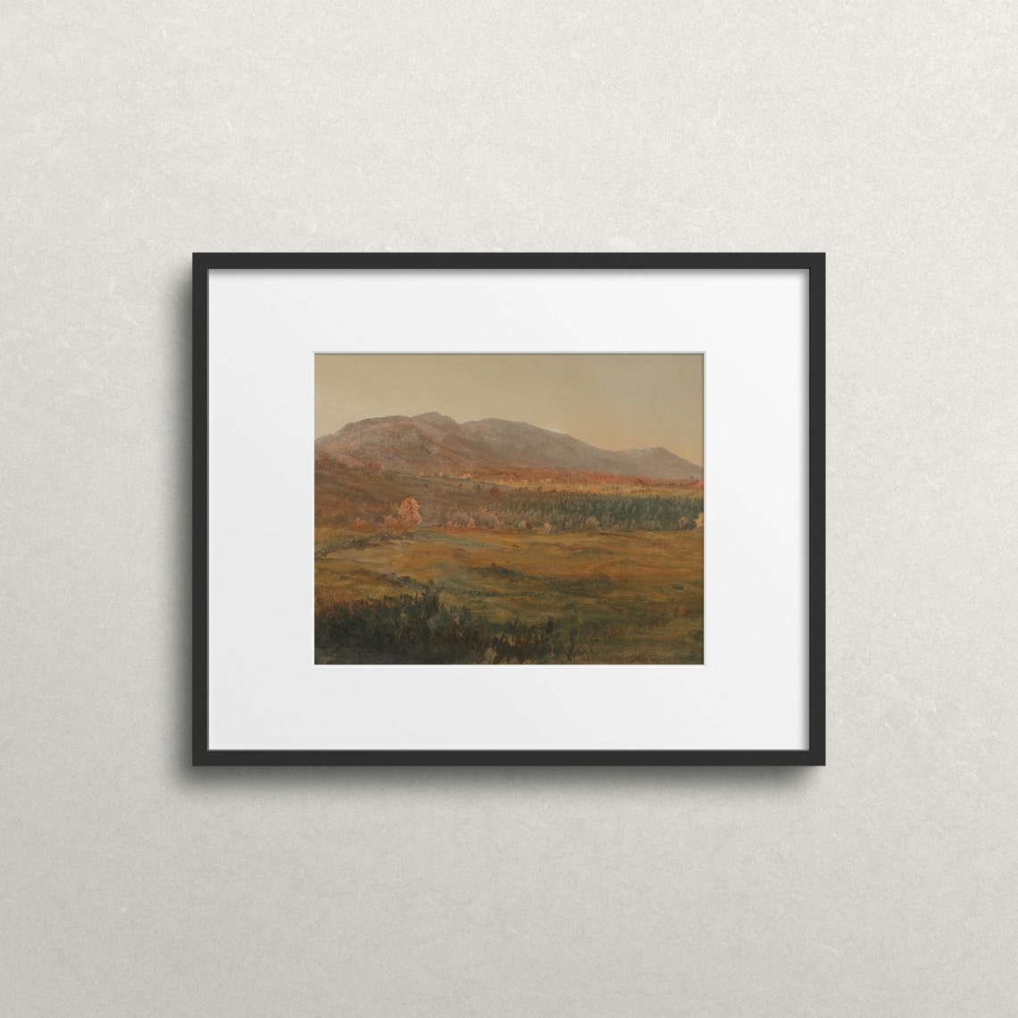 Autumn Mountain Valley Amber Rolling Hills Vintage Art Print - Image 2