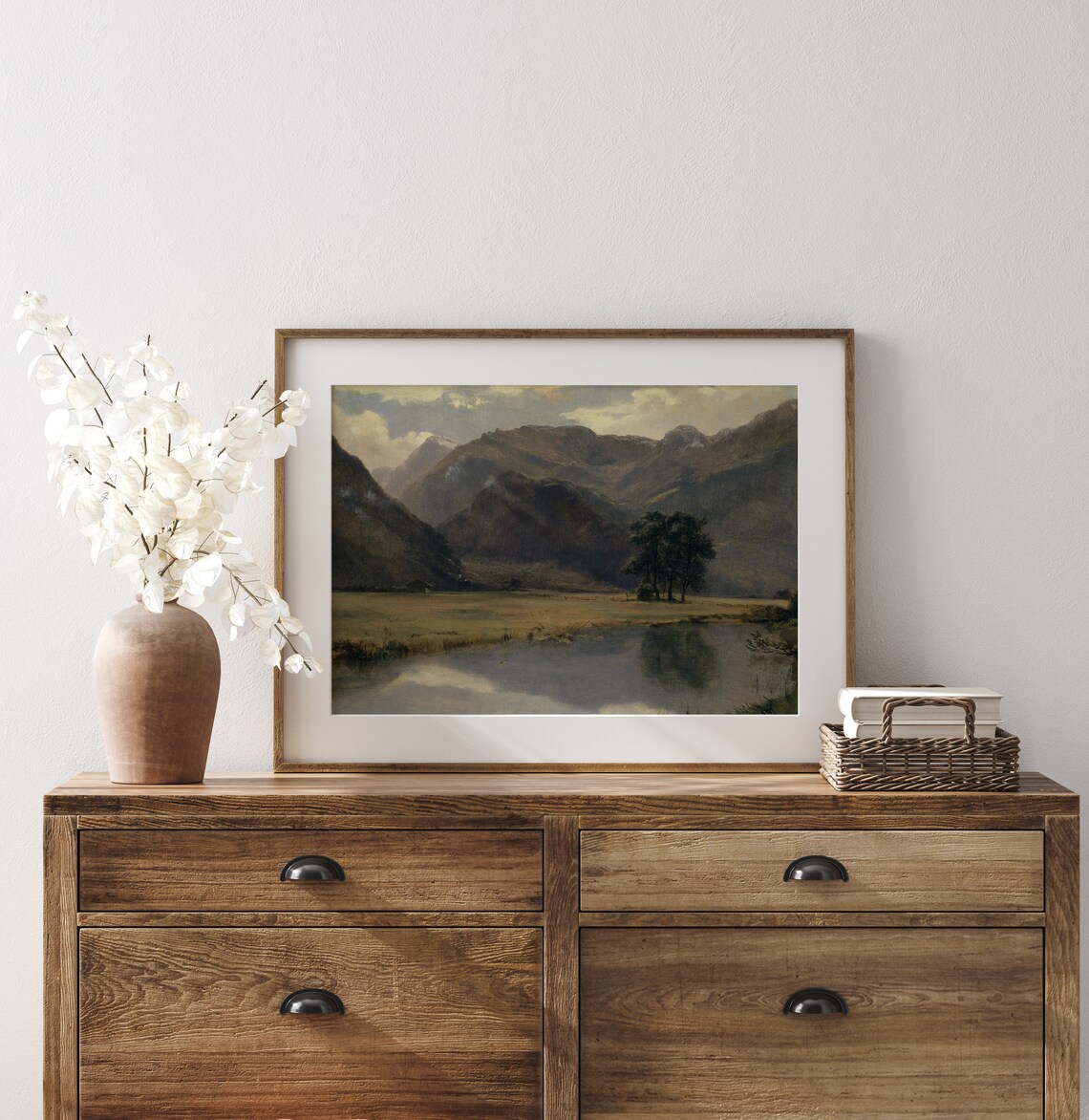 Mountain Lake Countryside Vintage Landscape Art Print - Image 3