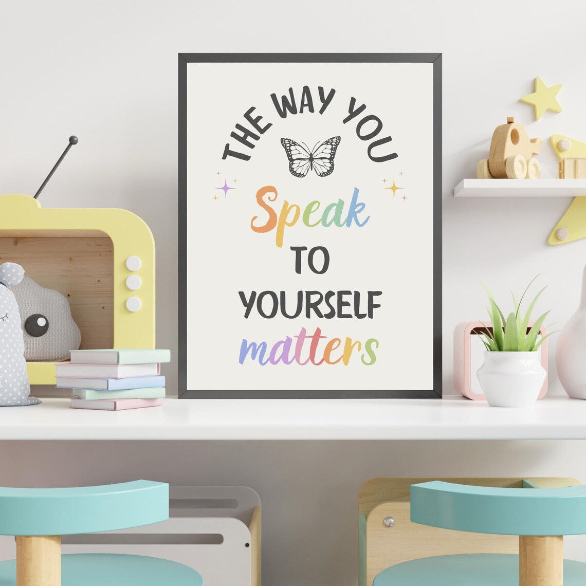The Way You Speak to Yourself Matters Rainbow Pastel Self Love Poster - Image 4