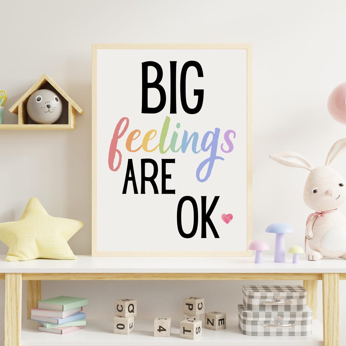 Big Feelings Are OK Rainbow Script Emotional Validation Kids Poster - Image 4