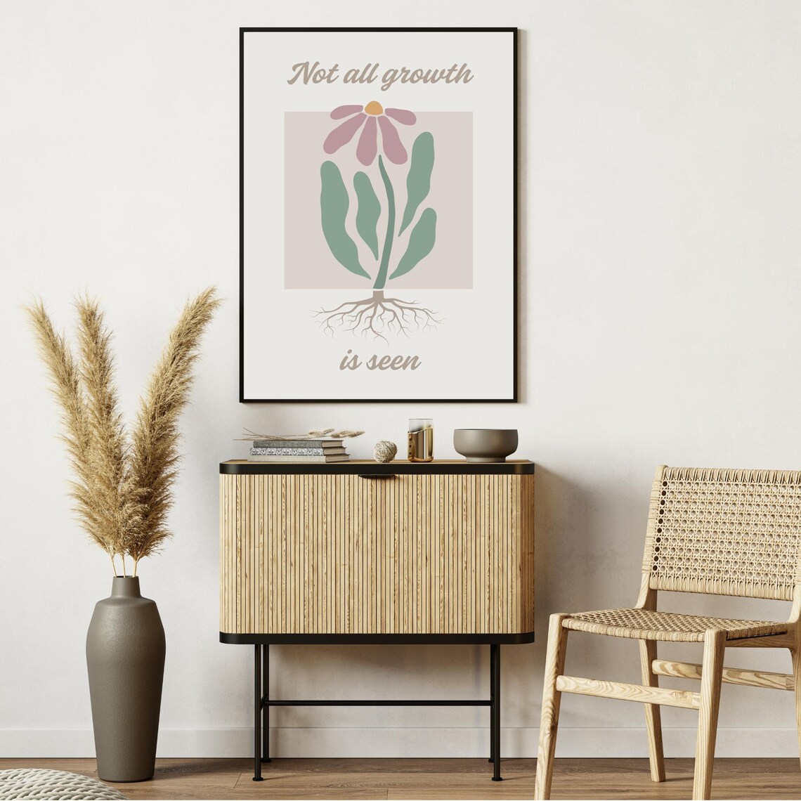Not All Growth Is Seen Mental Health Flower Roots Quote Poster - Image 4