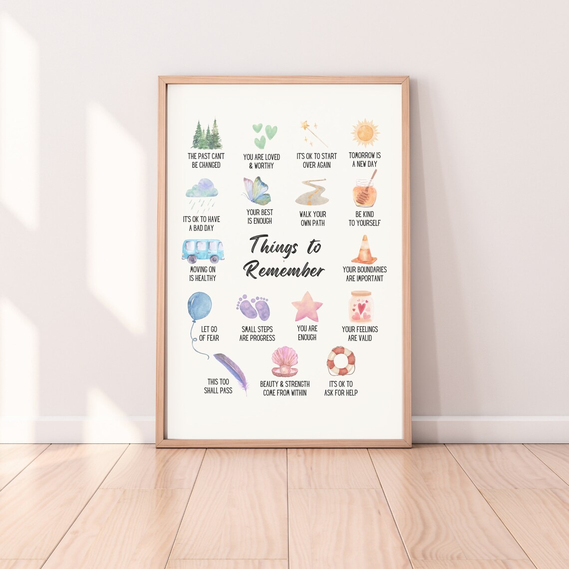 Things To Remember Affirmations, Therapy Office Art Print - Image 5