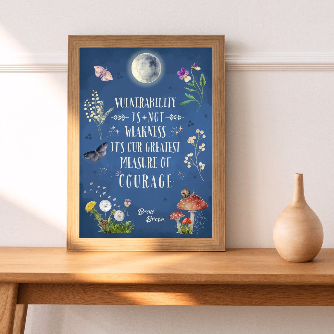 Brene Brown Vulnerability Is Not Weakness Courage Moonlight Poster - Image 3