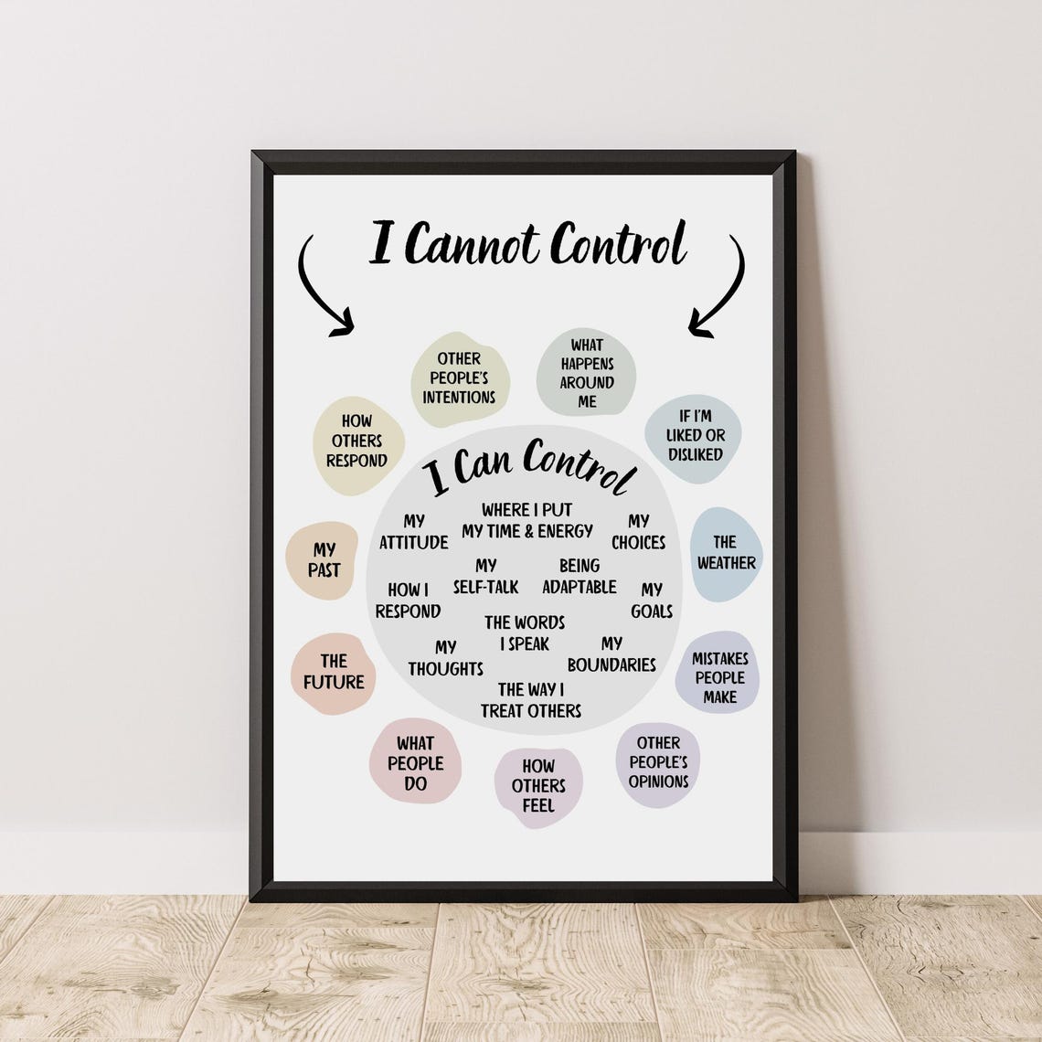 I Cannot Control What I Can Control Chart Mindfulness Therapy Poster