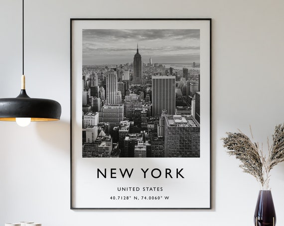 New York Travel Poster, Black And White Travel Poster