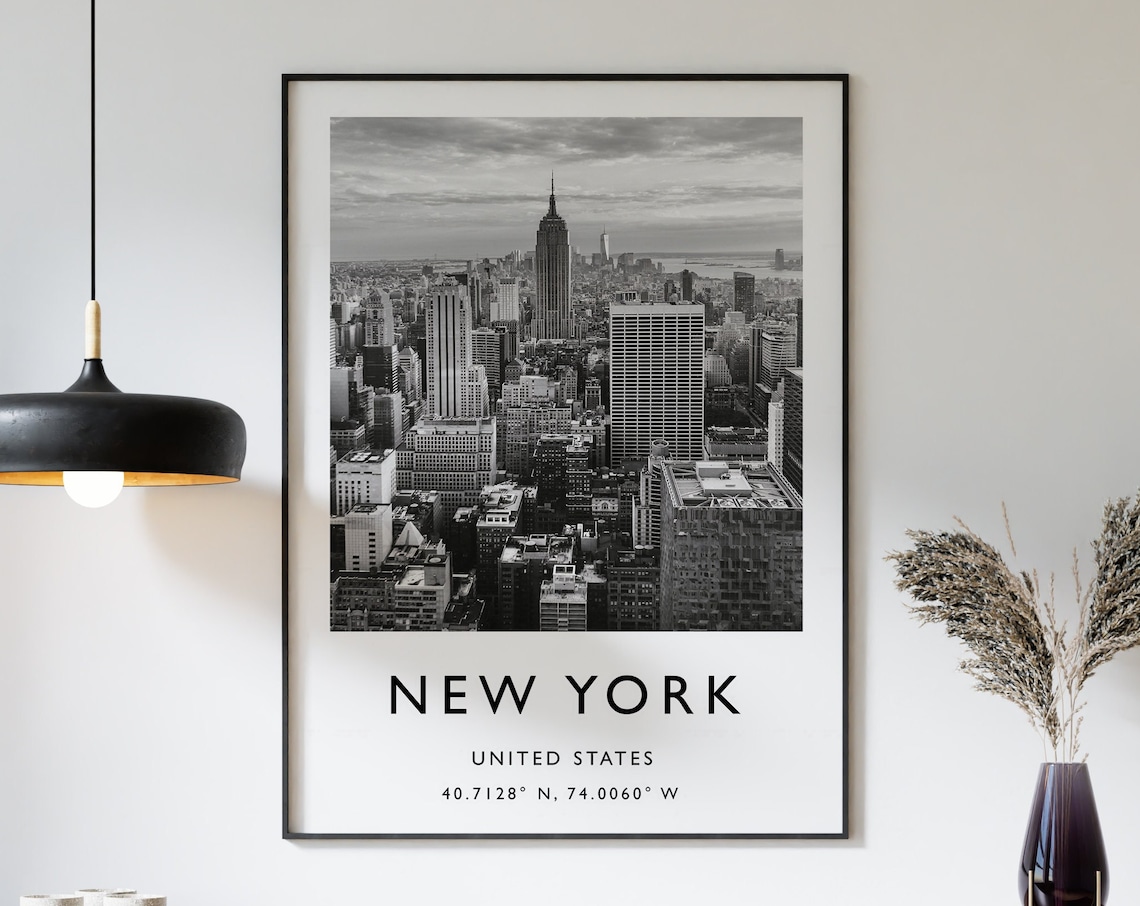 New York Travel Poster, Black And White Travel Poster