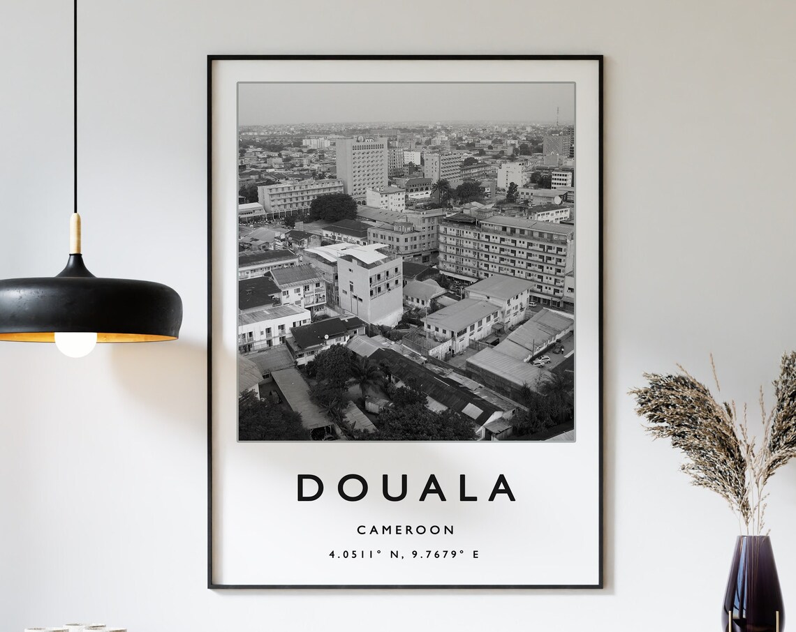 Douala Travel Poster, Cameroon African Travel Art