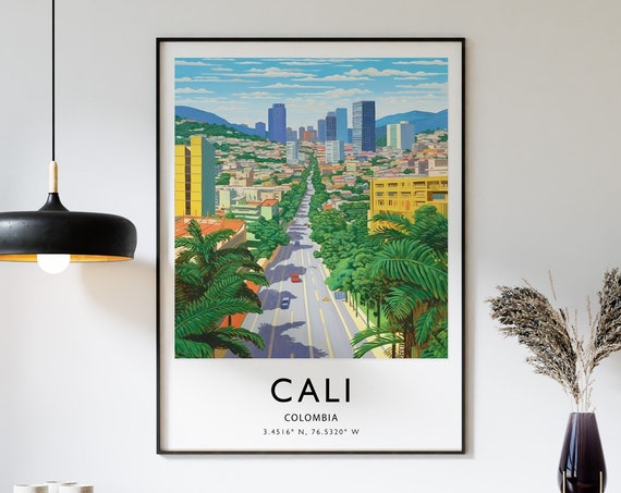 Cali Travel Poster Colombia Travel Print Colombian Travel Art Travel Poster Colourful Travel Decor Travel Gift A1a2a3a4